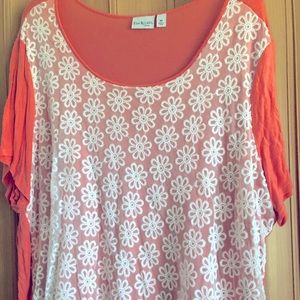 Used but with lots of life, Kim Rogers curvy Coral with crotch overlay. Sz 3x